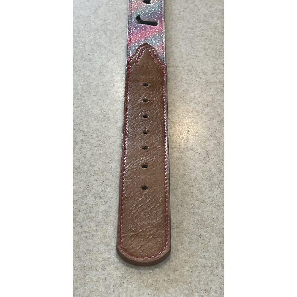 CATCHFLY Women’s Pastel Shimmer Hearts & Boots Belt Size Medium -Western Wear - Picture 8 of 10